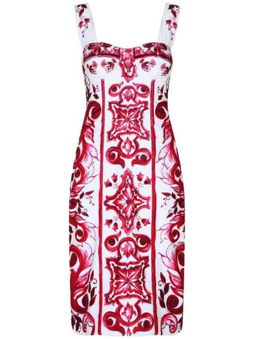 graphic print sleeveless dress F6CNRTGDBSW - DOLCE&GABBANA - BALAAN 1