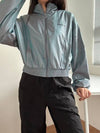 Cropped Windbreaker Jacket H35893 Gray WOMENS - ADIDAS - BALAAN 3