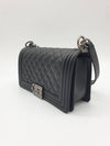 Boy Silver Hardware Medium Lambskin Flap Shoulder Bag Black - CHANEL - BALAAN 5