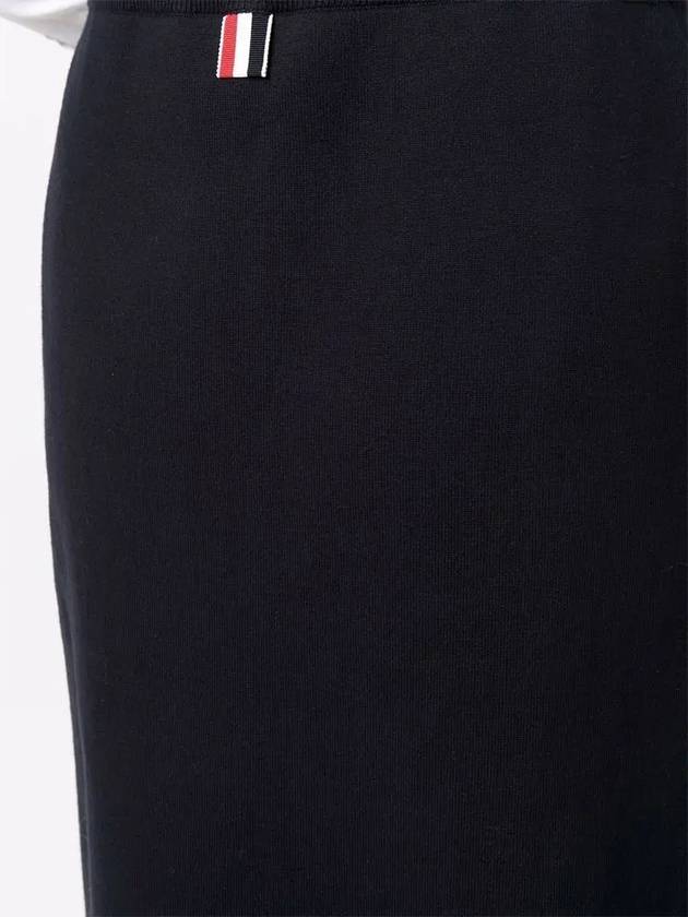 Women's Double Face Cotton Bow A-Line Skirt Navy - THOM BROWNE - BALAAN 4