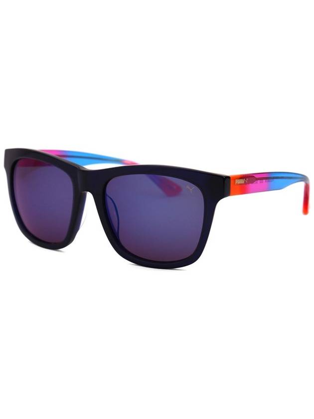 PU0086SK 002 Square Horn Rim Over Asian Fit Mirror Sunglasses - PUMA - BALAAN 1