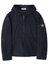 Supima Cotton Twill Stretch-TC Over Hooded Jacket Navy - STONE ISLAND - BALAAN 2