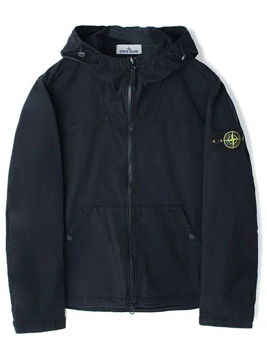 Stone Supima Cotton Hooded Jacket Navy 811510110 - STONE ISLAND - BALAAN 1