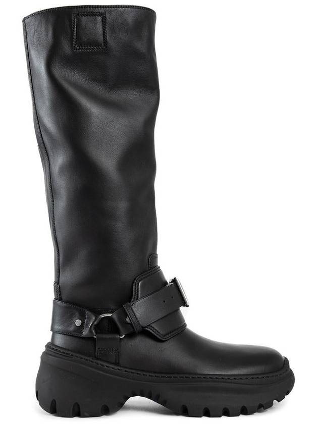 Stomp Leather Long Boots Black - BURBERRY - BALAAN 2