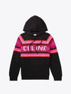 Men's Logo Wool Knit Hoodie Black - CELINE - BALAAN 2