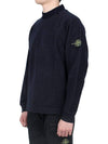 Garment Dyed Gauze Mock Neck Sweatshirt Navy - STONE ISLAND - BALAAN 4