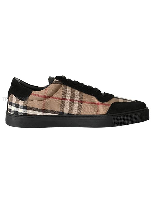 Vintage Check Cotton Suede Low Top Sneakers Brown - BURBERRY - BALAAN 2