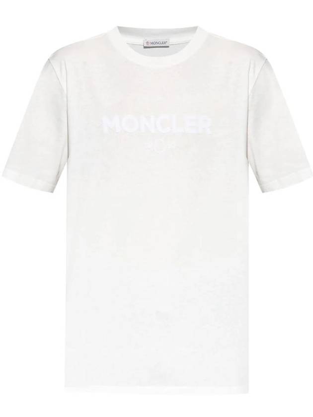 Logo Print Short Sleeve T Shirt White - MONCLER - BALAAN 1