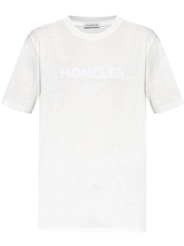 Logo Print Short Sleeve T Shirt White - MONCLER - BALAAN 1