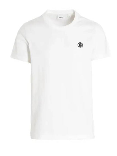 Embroidered Monogram Organic Cotton Short Sleeve T-Shirt White B0651081898 - BURBERRY - BALAAN 2