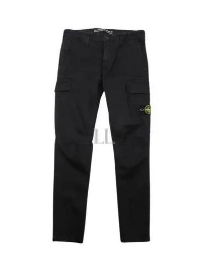 Men's Wappen Logo Cargo Straight Pants Black - STONE ISLAND - BALAAN 2