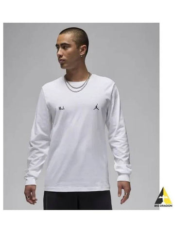 Jordan Long Sleeve Top M White Black FZ1934 100 - NIKE - BALAAN 1