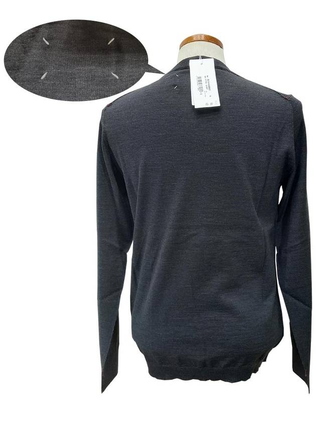 Back Stitch Crew Neck Wool Knit Top Charcoal - MAISON MARGIELA - BALAAN 4