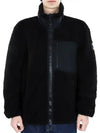 Men's Sagrek Shearling Fleece Zip-Up Jacket Black - MOOSE KNUCKLES - BALAAN 3