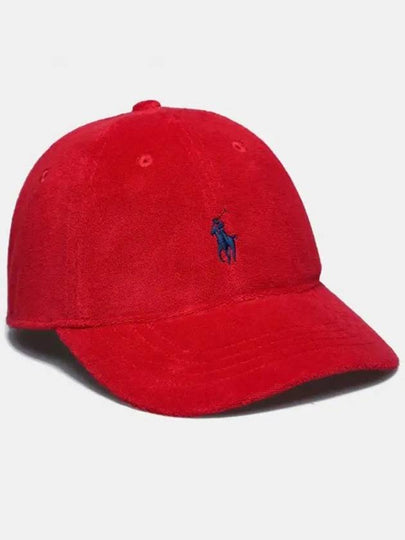 Pony Logo Cotton Terry Ball Cap Red - POLO RALPH LAUREN - BALAAN 2