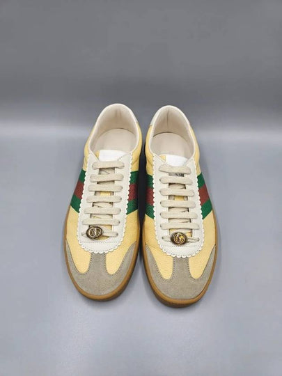 Men s Web Stripe Leather Sneakers 624486 - GUCCI - BALAAN 2