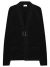 Lurex Ribbed Wool Cashmere Cardigan Black - SAINT LAURENT - BALAAN 2