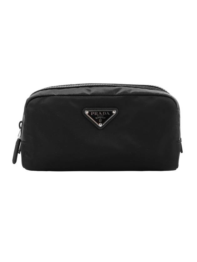 Re-Nylon Travel Pouch Clutch Bag Black - PRADA - BALAAN 1