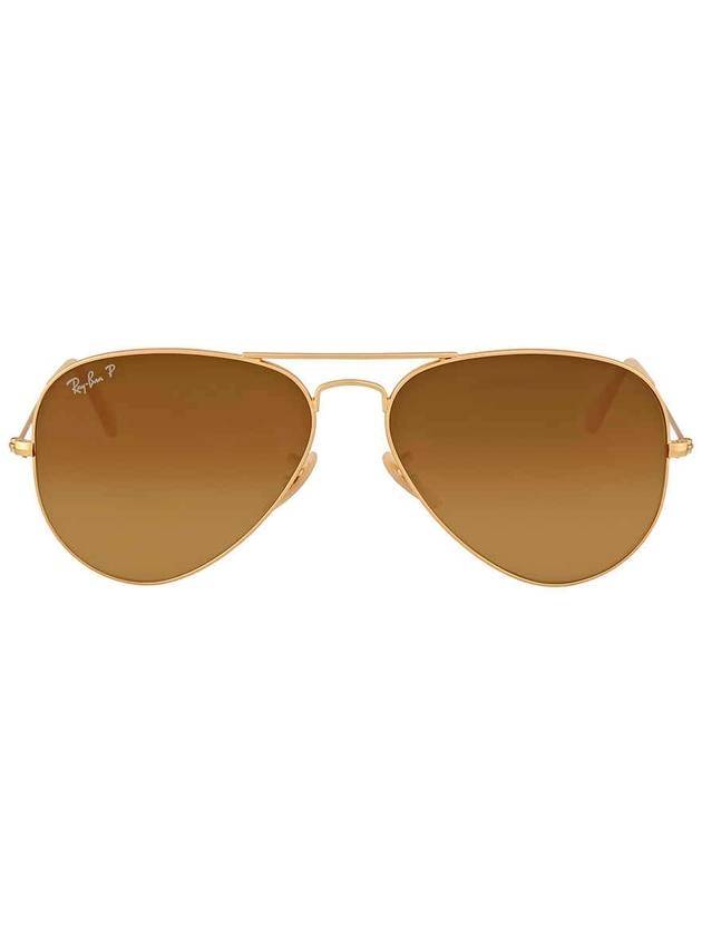 Aviator Gradient Polarized Brown Sunglasses Matte Gold - RAY-BAN - BALAAN 1