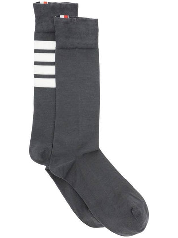 4 Bar Stripe Socks Dark Grey - THOM BROWNE - BALAAN 1