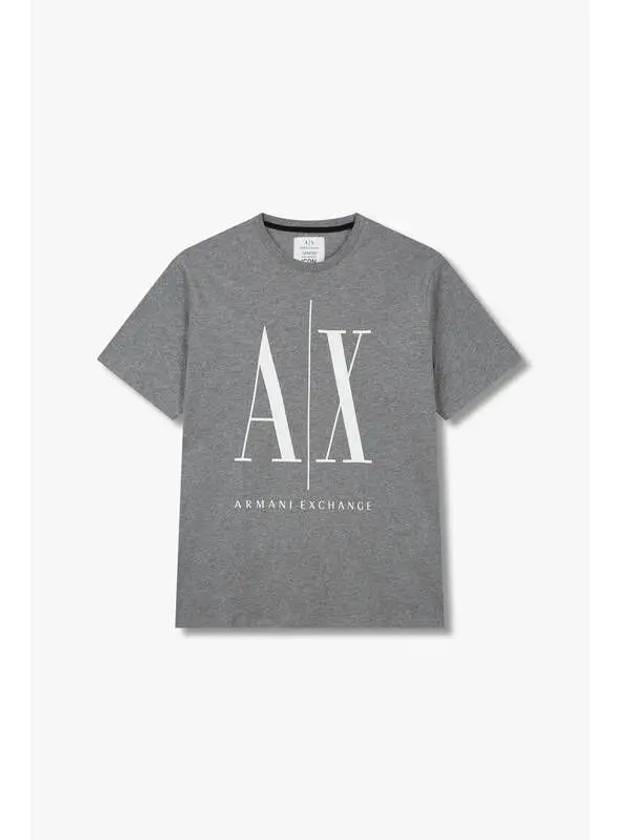 Men s Taping Logo Crew Neck T Shirt Melange Gray - ARMANI EXCHANGE - BALAAN 1