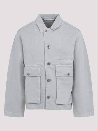 Boxy Oversized Denim Jacket Snow Blue Grey - LEMAIRE - BALAAN 1