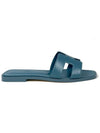 Oran Sandals Slippers Blue Pined - HERMES - BALAAN.