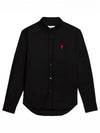 Heart Logo Long Sleeve Shirt Black - AMI - BALAAN 2