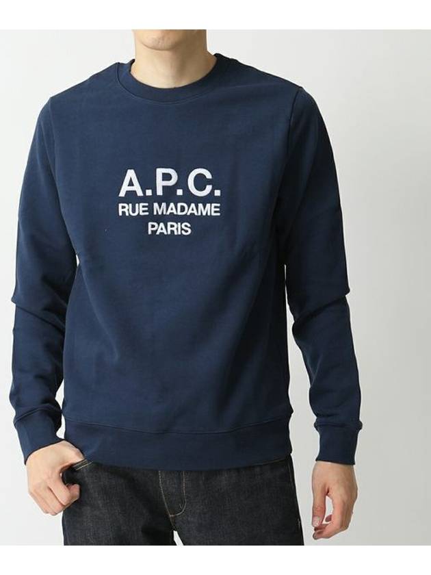 Rufus Embroidery Logo Sweatshirt Navy - A.P.C. - BALAAN 8