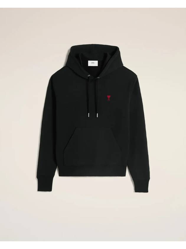 Red Heart Logo Classic Cotton Hoodie Black - AMI - BALAAN 2