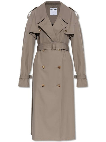 Moschino Trench Coat With Pockets, Women's, Beige - MOSCHINO - BALAAN 1