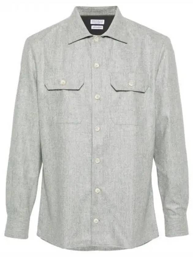 Double pocket cotton wool shirt 271224 - BRUNELLO CUCINELLI - BALAAN 1