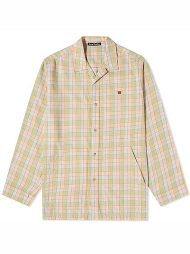 Men's Flannel Long Sleeve Shirt Orange Beige - ACNE STUDIOS - BALAAN 1