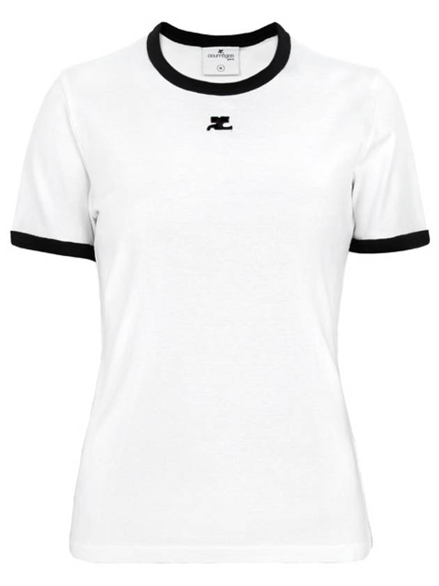 Contrast Signature Short Sleeve T-Shirt White - COURREGES - BALAAN 2