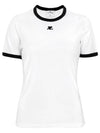 Contrast Signature Short Sleeve T-Shirt White - COURREGES - BALAAN 2