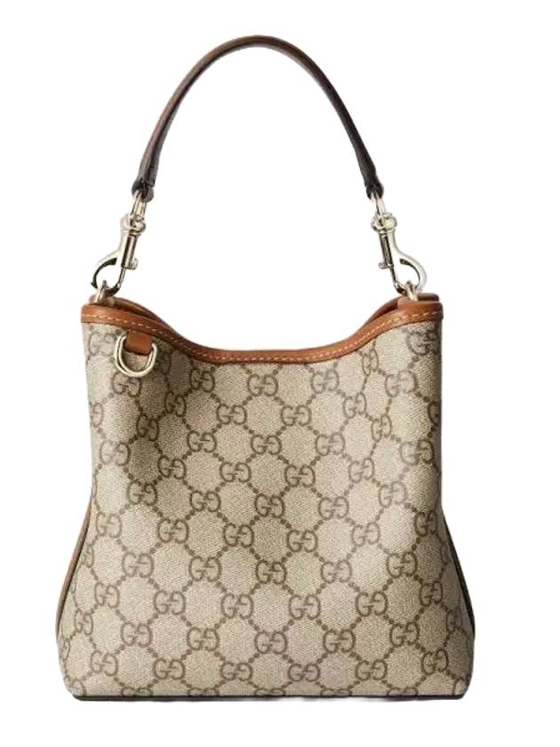 GG Emblem Mini Bucket Bag Beige Beige Dark Brown - GUCCI - BALAAN 1