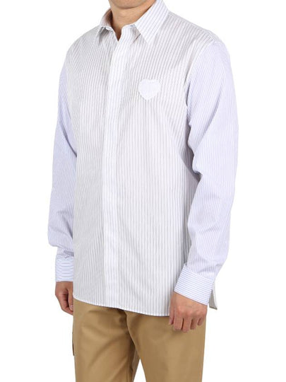 Heart Logo Patch Striped Long Sleeve Shirt White - DIOR - BALAAN 2