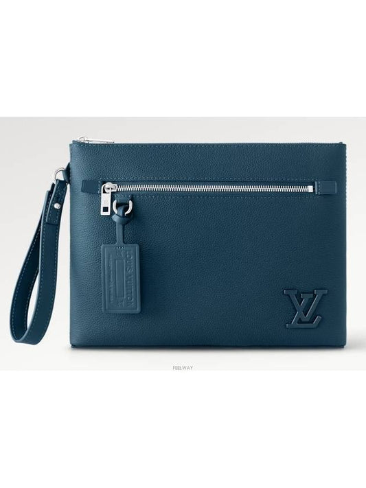 Takeoff Leather Clutch Bag Blue - LOUIS VUITTON - BALAAN 2