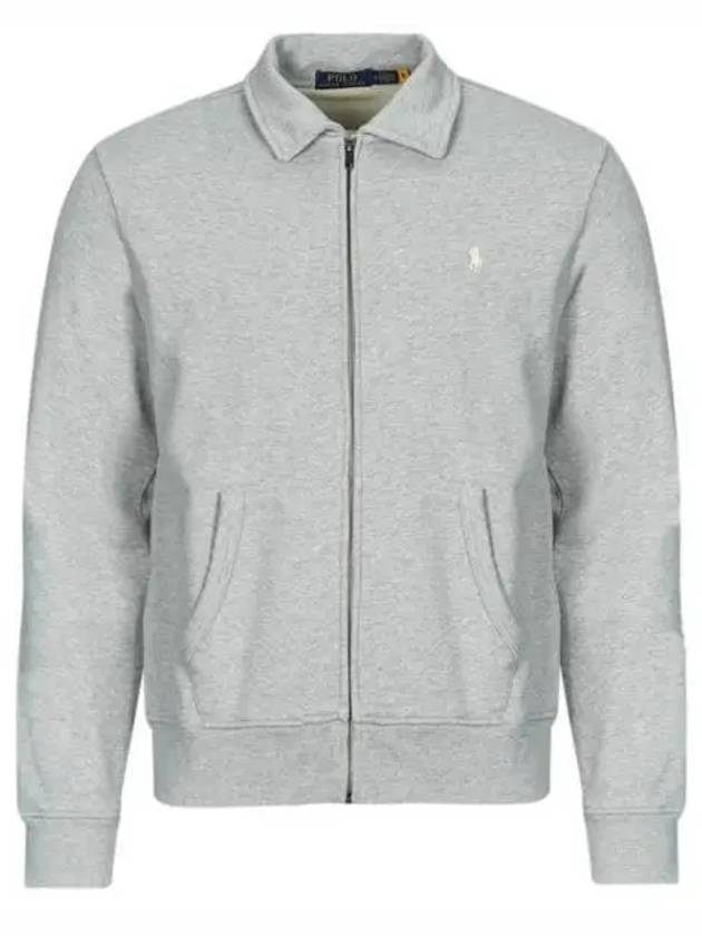 Embroidered logo jersey zip up jacket gray - POLO RALPH LAUREN - BALAAN 2