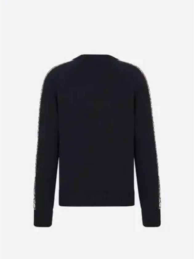 Oblique Inserts Cotton Jersey Sweatshirt Deep Blue - DIOR - BALAAN 3