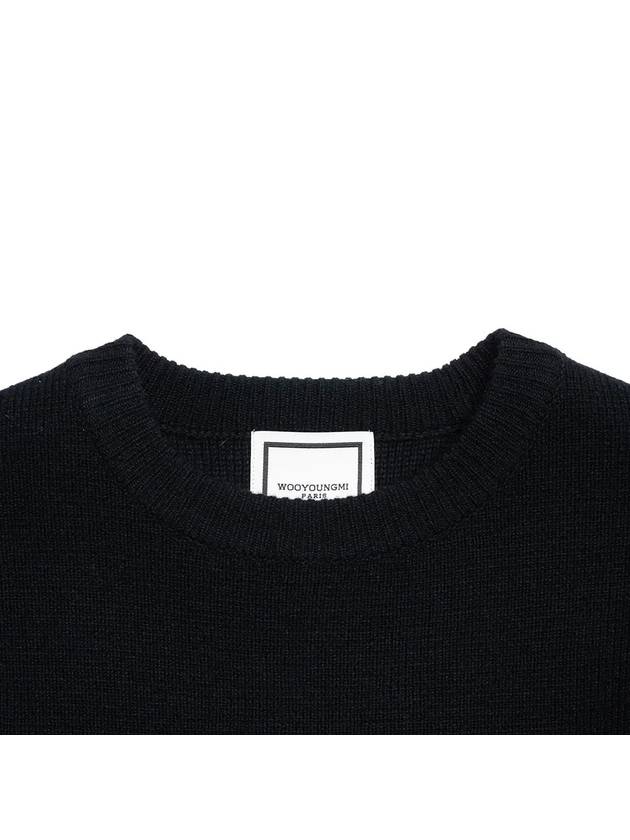 Wool crew neck sweatshirt black men s knit 194437 - WOOYOUNGMI - BALAAN 4