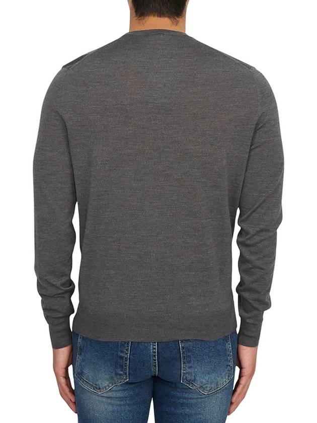 Men's Crew Neck Wool Knit Top Grey - DRUMOHR - BALAAN 5