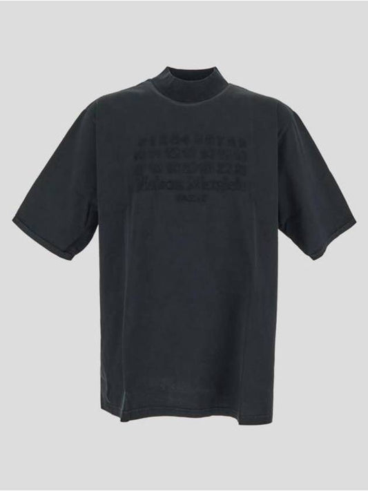 Numeric Cotton Short Sleeve T-Shirt Washed Black - MAISON MARGIELA - BALAAN 1