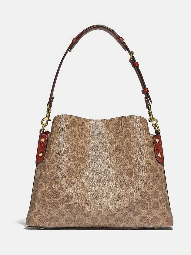 Willow Signature Canvas Shoulder Bag Brown - COACH - BALAAN 6