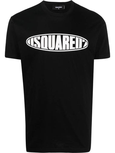 logo cotton short sleeve t-shirt black - DSQUARED2 - BALAAN 1