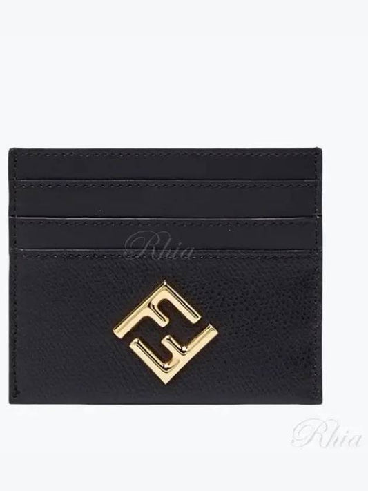 Logo Diamond Card Wallet Black - FENDI - BALAAN 2