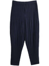 Pleated Straight Pants Navy - ISSEY MIYAKE - BALAAN 2