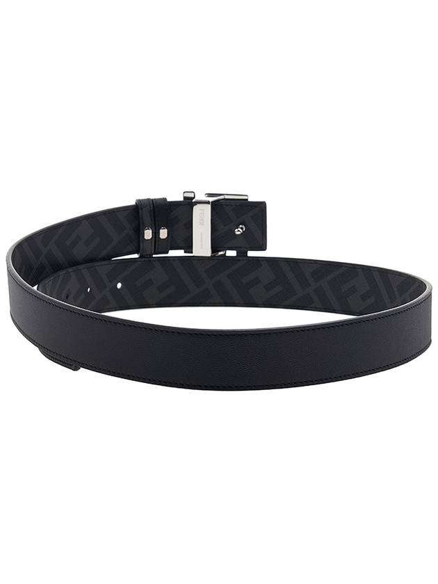 FF Buckle Pattern Reversible Leather Belt Black - FENDI - BALAAN 5