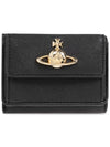 Flap Saffiano Small Bicycle Wallet Black - VIVIENNE WESTWOOD - BALAAN 1