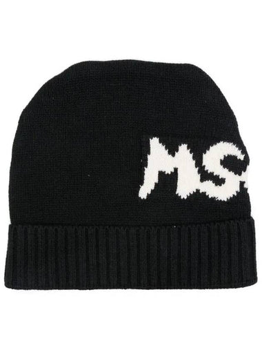 Kids Logo Beanie Black F4MSJUHT077 110 - MSGM - BALAAN 1